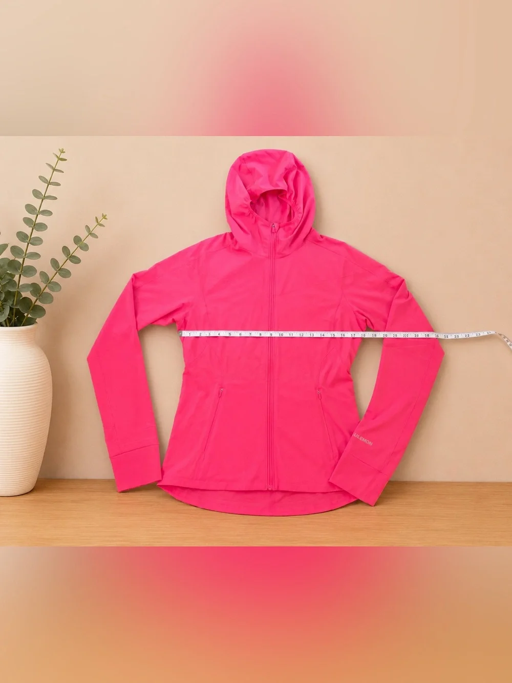 Lululemon Mist Over Hooded Running Jacket Glazed Pink Full Zip Size 6